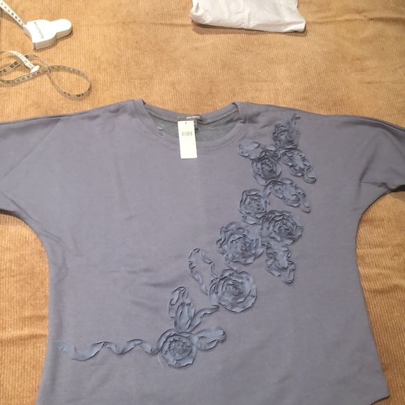 Anthropologie Ambrosi Applique Sweatshirt floral - Picture 9 of 10